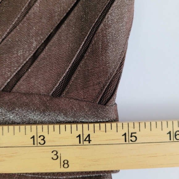 Adrianna Papell Brown Sheen Tiered Wrap Cocktail Dress - Picture 8 of 11